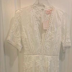 White maxi floral lace dress